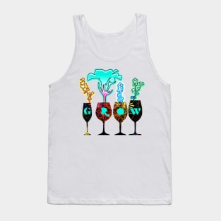 Grow Neon Flowers in Artsy Goblets Tank Top